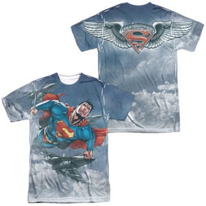 Superman In The Sky Sublimation T-Shirt