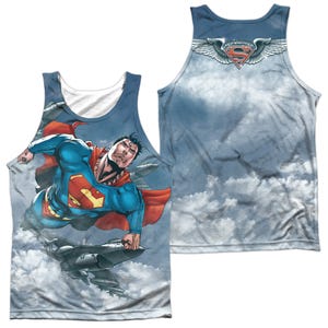 Superman In The Sky Sublimation Tank Top