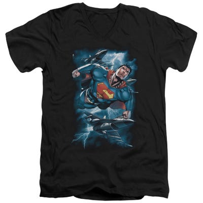 Superman Stormy Flight V-Neck T-Shirt