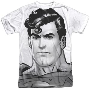 Superman Black and White Portrait Sublimation T-Shirt