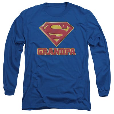 Super Grandpa Official Superman Logo Long Sleeve Shirt
