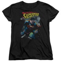 SUPERMAN THROUGH THE RUBBLE Womens T-Shirt