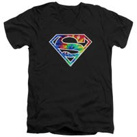 SUPERMAN TIE DYE LOGO V-Neck T-Shirt