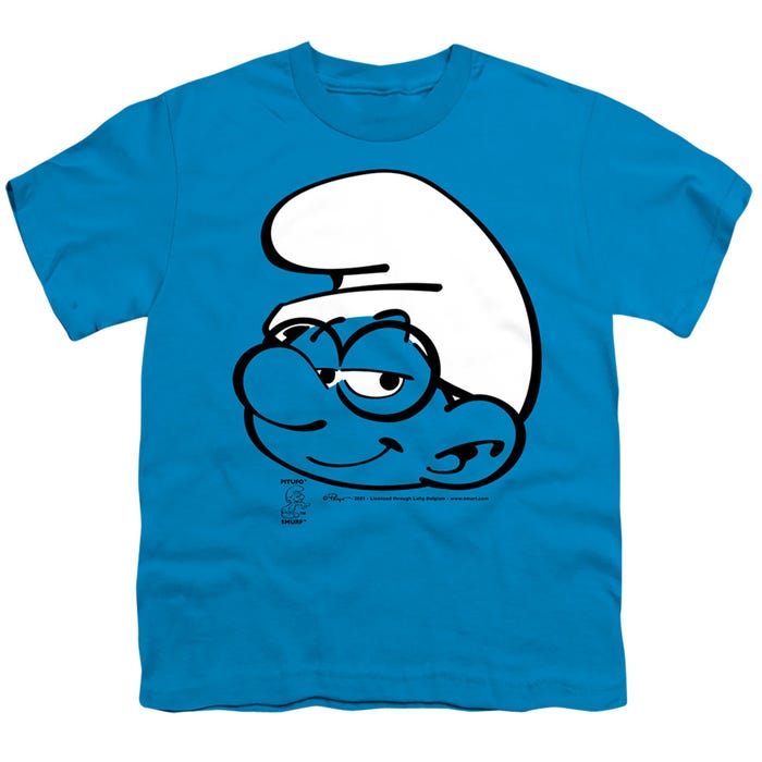 SMURFS BRAINY SMURF HEAD Kids T-Shirt
