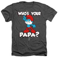 SMURFS WHO'S YOUR PAPA? Heather T-Shirt