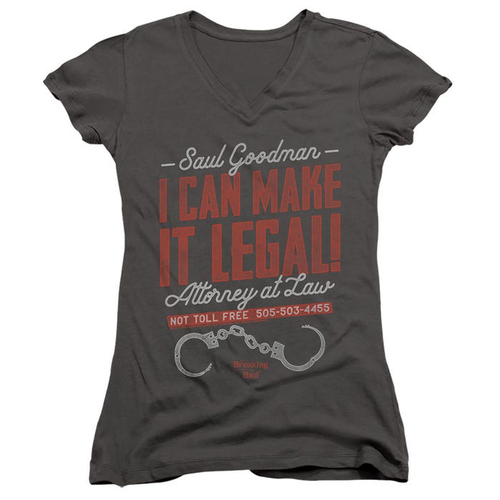 BREAKING BAD MAKE IT LEGAL Juniors V-Neck T-Shirt