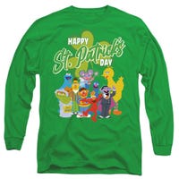 Sesame Street/st. Patrick's Day Big Bird Elmo Cookie Monster Long Sleeve Shirt