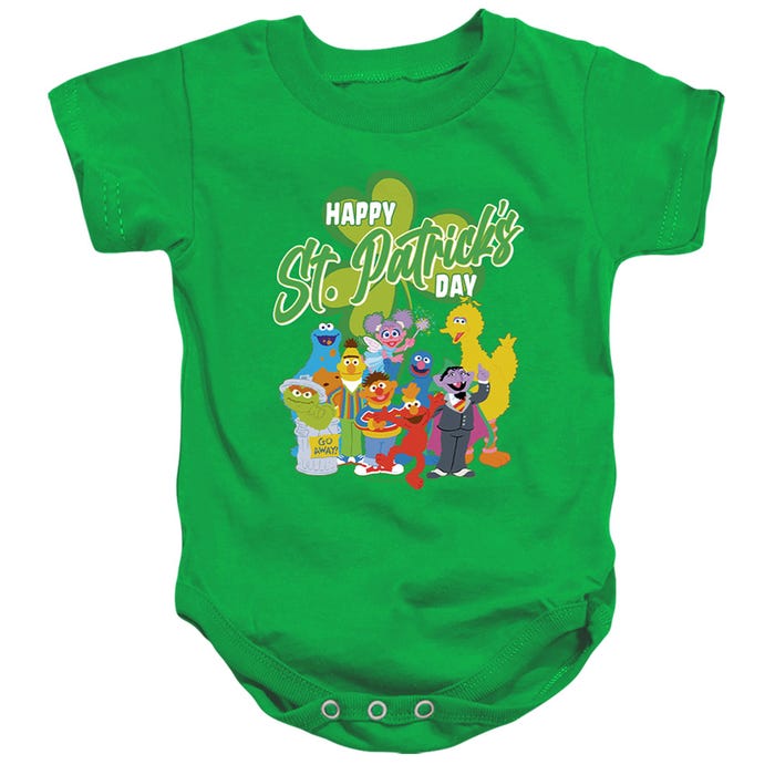 Sesame Street/st. Patrick's Day Big Bird Elmo Cookie Monster Baby Bodysuit