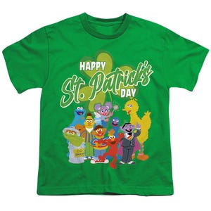 Sesame Street/st. Patrick's Day Big Bird Elmo Cookie Monster Kids T-Shirt