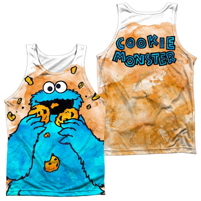 Cookie Monster Sesame Street Front & Back Sublimation Tank Top