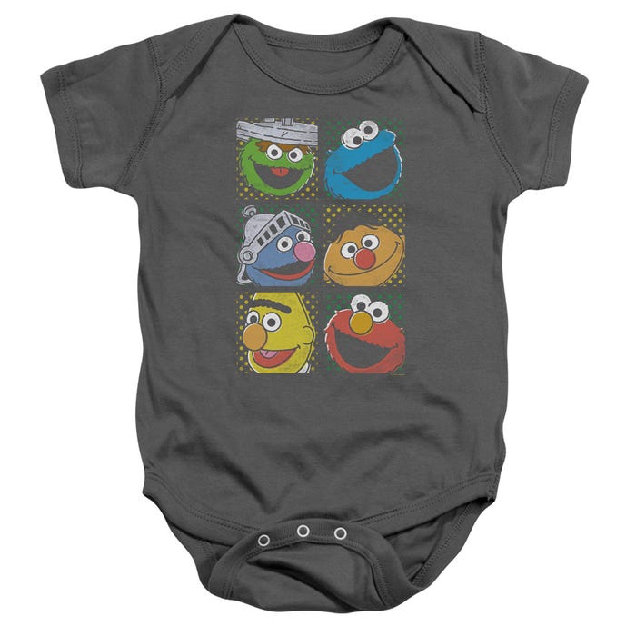 Sesame Street/group Squares Baby Bodysuit