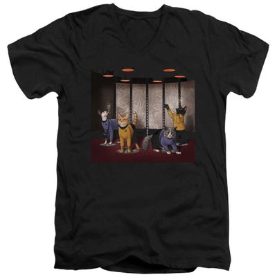 Star Trek Beam Meow Up V-Neck T-Shirt