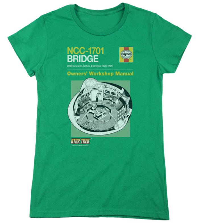 Star Trek Bridge Manual Womens T-Shirt