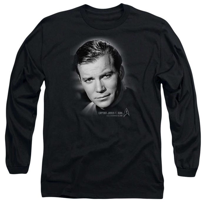 Star Trek Captain Kirk Portrait Long Sleeve Shirt