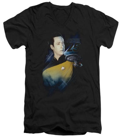 Star Trek Data 25Th V-Neck T-Shirt