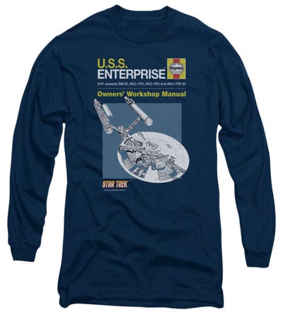 Star Trek Enterprise Workshop Manual Long Sleeve Shirt