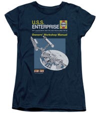 Star Trek Enterprise Workshop Manual Womens T-Shirt