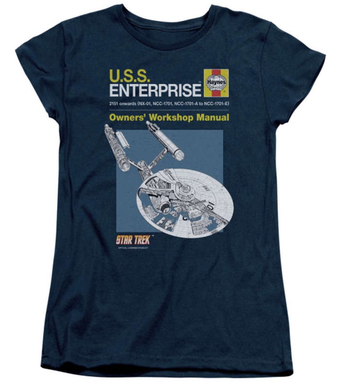 Star Trek Enterprise Workshop Manual Womens T-Shirt