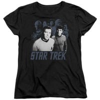 Star Trek Kirk Spock And Company Womens T-Shirt