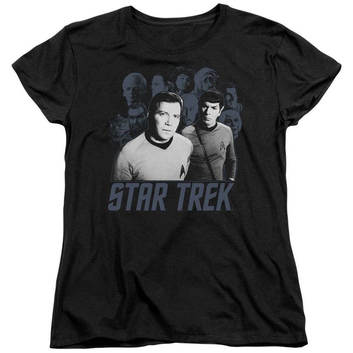 Star Trek Kirk Spock And Company Womens T-Shirt