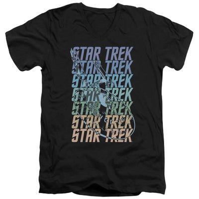 Star Trek Multi Color Enterprise Logo V-Neck T-Shirt