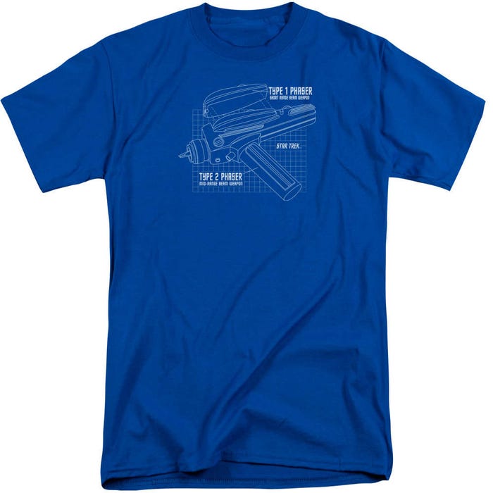Star Trek Phaser Plans Tall T-Shirt