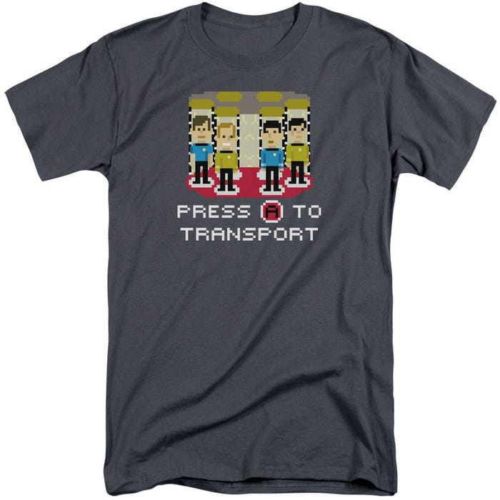 Star Trek Press A To Transport Tall T-Shirt