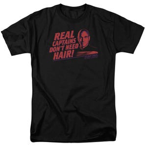 Star Trek Real Captains Don't Need Hair T-Shirt