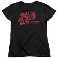 Star Trek Real Captains Don't Need Hair Womens T-Shirt