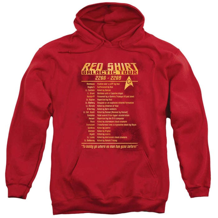 Star Trek Red Shirt Galactic Tour Hoodie