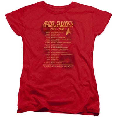 Star Trek Red Shirt Galactic Tour Womens T-Shirt