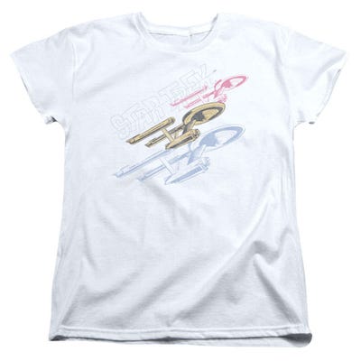 Star Trek Retro tri Enterprise Womens T-Shirt