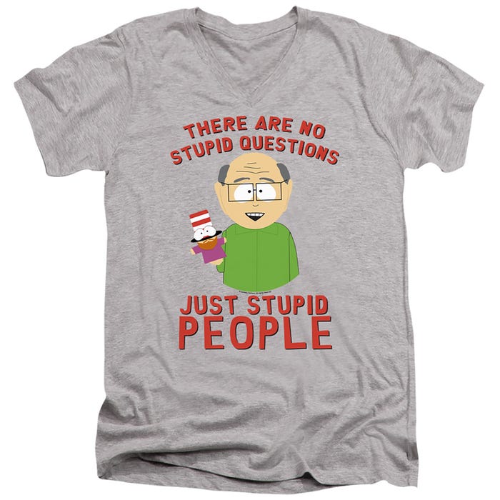 SOUTH PARK NO STUPID QUESTIONS V-Neck T-Shirt