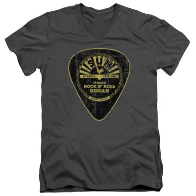 Sun Records Guitar Pick V-Neck T-Shirt
