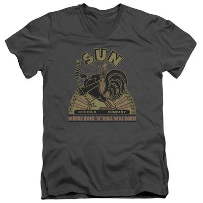 Sun Records Rooster Retro V-Neck T-Shirt