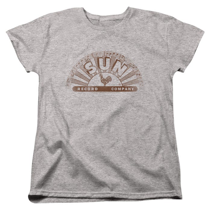 Sun Records Half Logo Distressed Womens T-Shirt