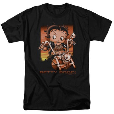 Sunset Rider Betty Boop Moter Cycle Biker T-Shirt