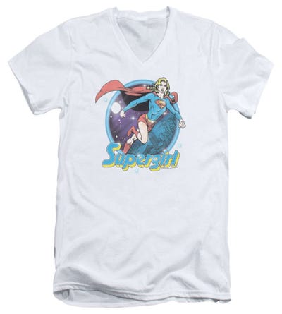 Supergirl Airbrush V-Neck T-Shirt