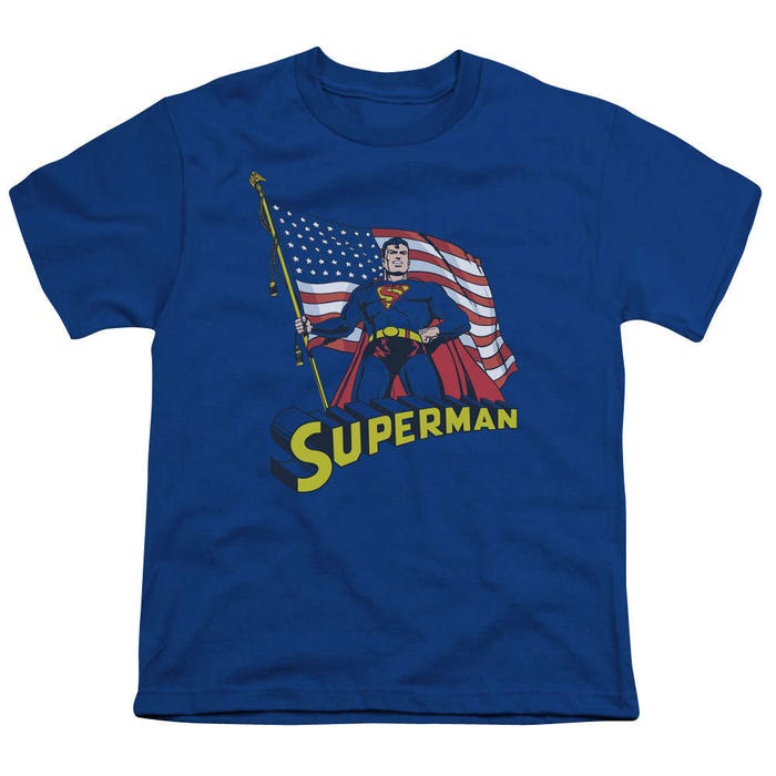 Superman American Flag Kids T-Shirt