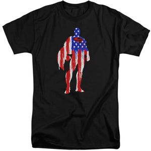 Superman American Flag Silhouette Tall T-Shirt