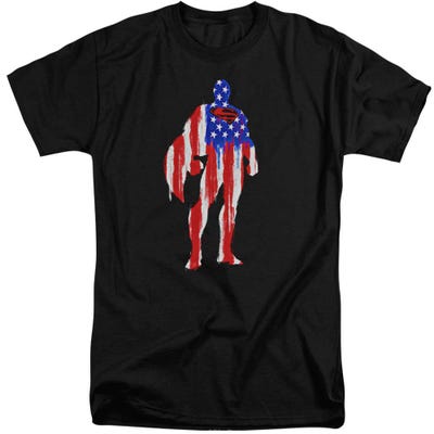 Superman American Flag Silhouette Tall T-Shirt