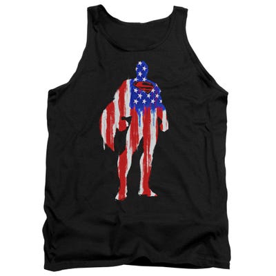 Superman American Flag Silhouette Tank Top