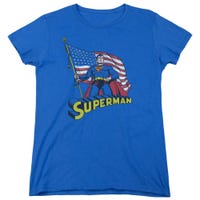 Superman American Flag Womens T-Shirt