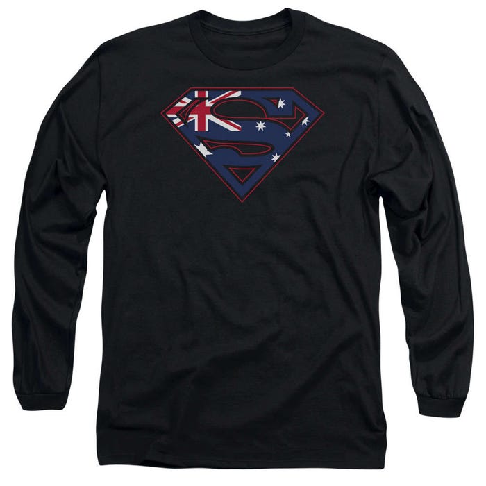 Superman Austallian Shield Long Sleeve Shirt