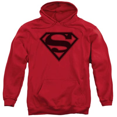 Superman Black Shield With Red Trim Hoodie