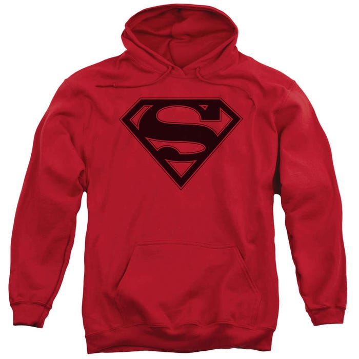 Superman Black Shield With Red Trim Hoodie