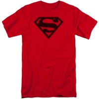 Superman Black Shield With Red Trim Tall T-Shirt