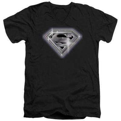 Superman Bling Shield V-Neck T-Shirt