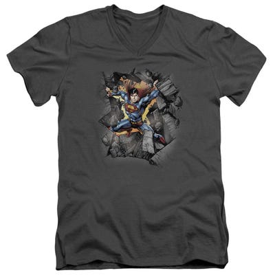 Superman Break On Through V-Neck T-Shirt