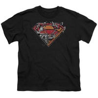 Superman Breaking Chain Logo Kids T-Shirt